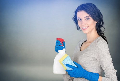 Local carpet cleaner treating a stain on office carpet in Hollandpark